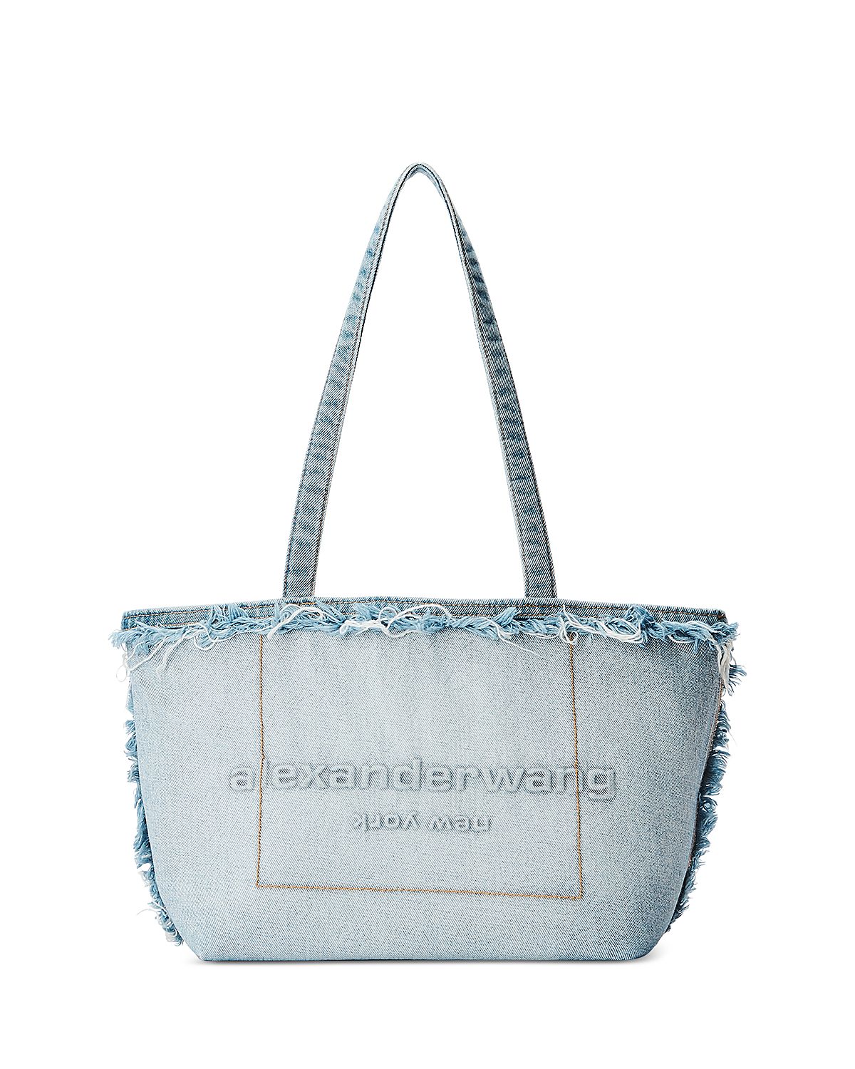 alexanderwang Punch Medium Frayed Denim Tote