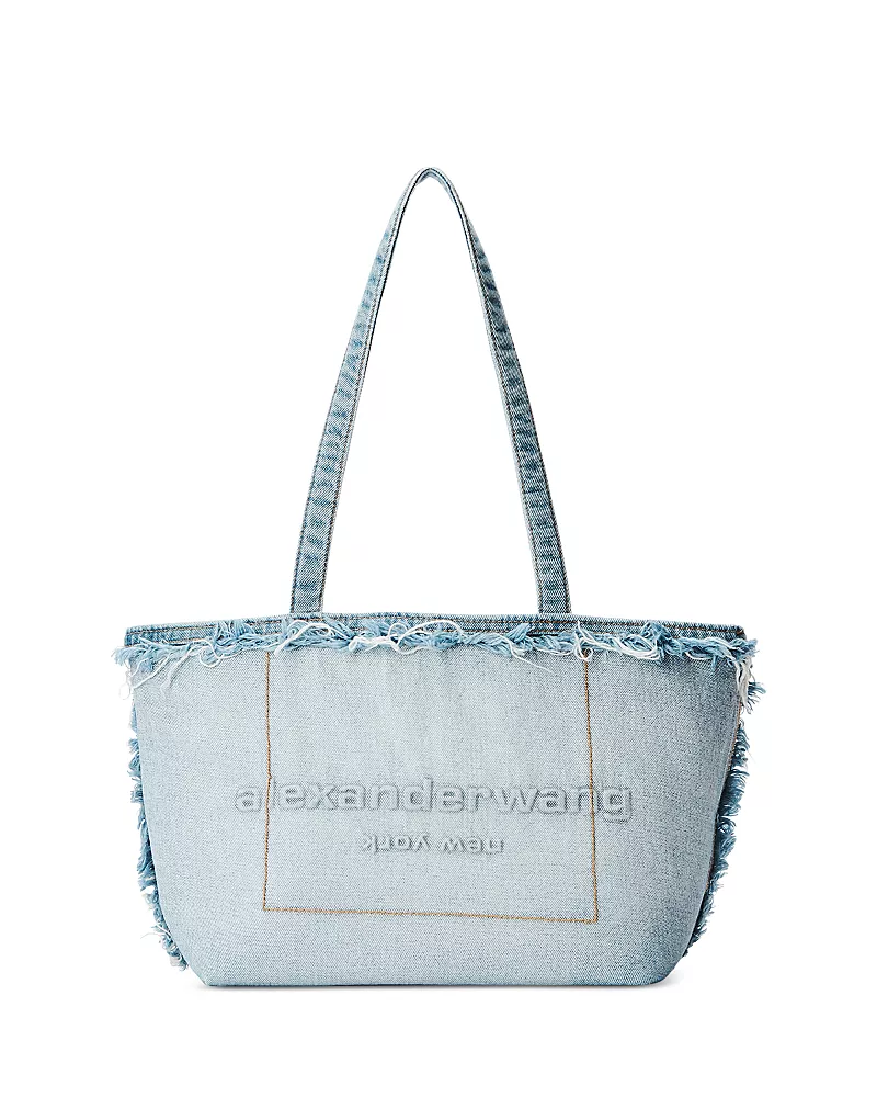 alexanderwang Punch Medium Frayed Denim Tote