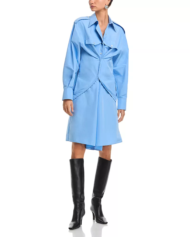 McQueen Gathered Shirt Dress