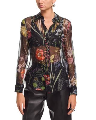 Silk Spiderweb Floral Shirt 