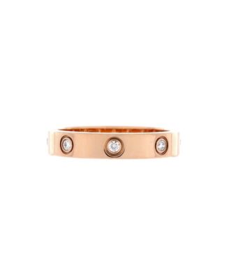  Love Wedding Band 8 Diamonds Ring 18K Rose Gold with Diamonds
