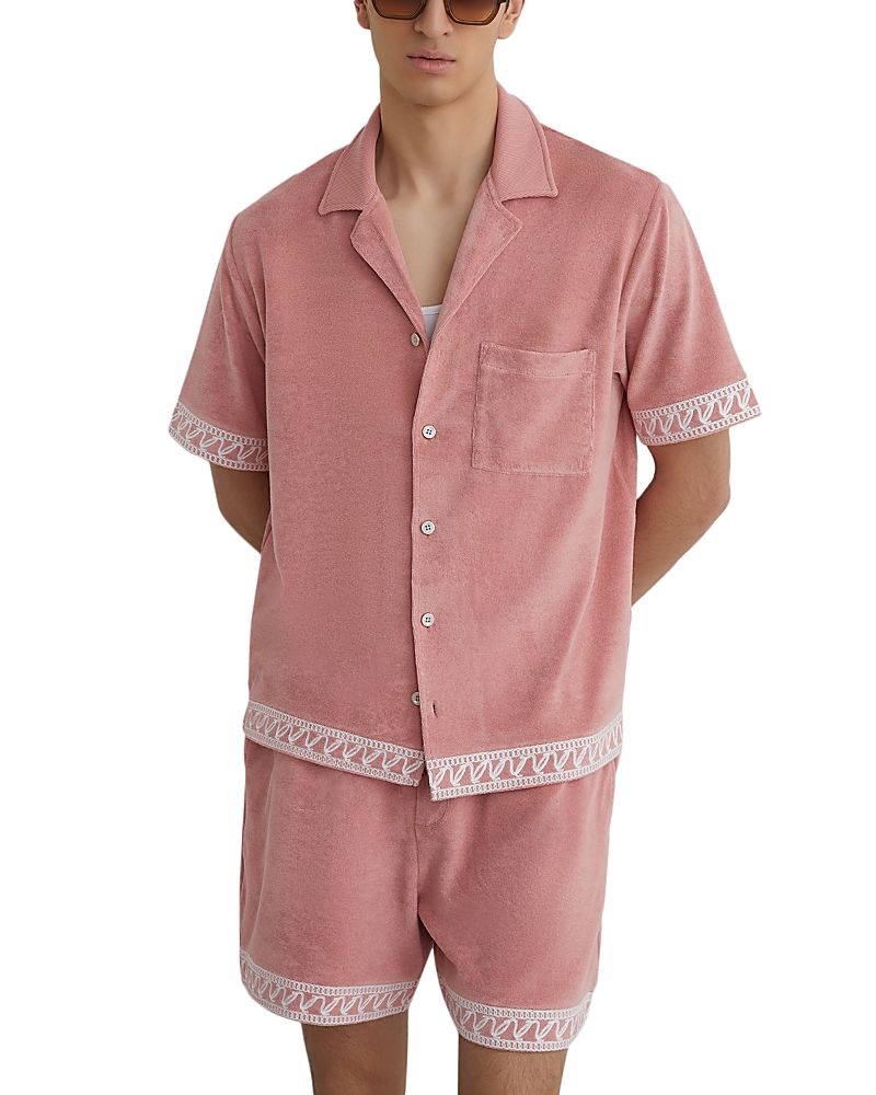 Reiss Bleecker Embroidered Toweling Shirt