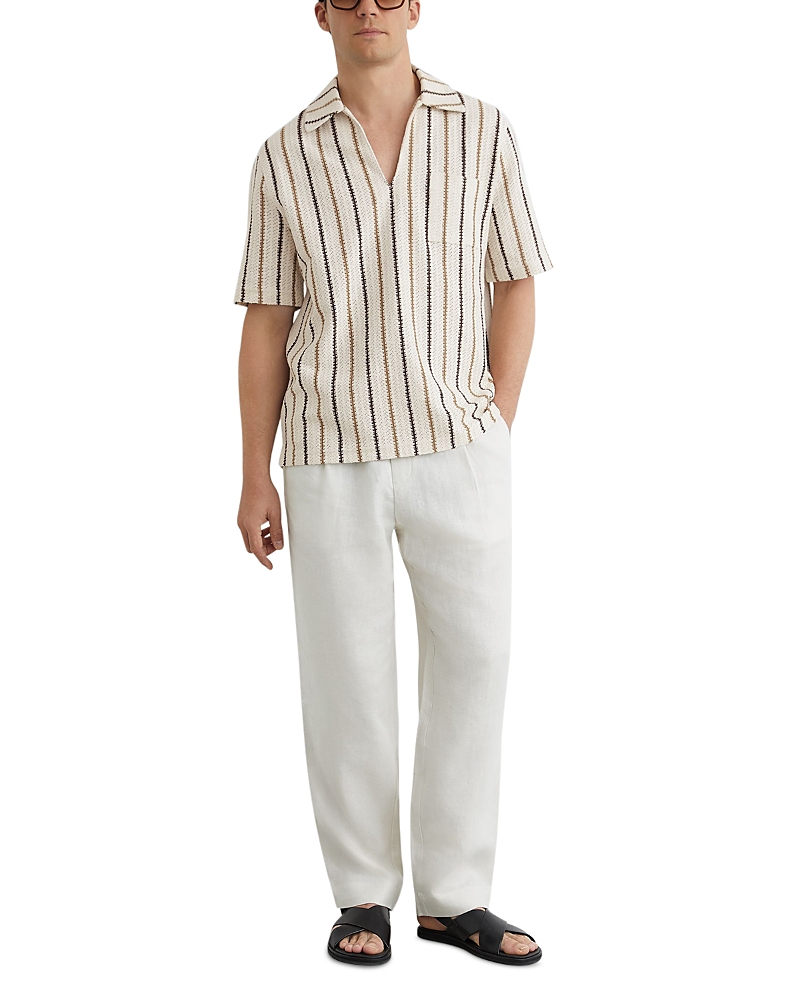 Reiss Chatham Stripe Crochet Polo Shirt