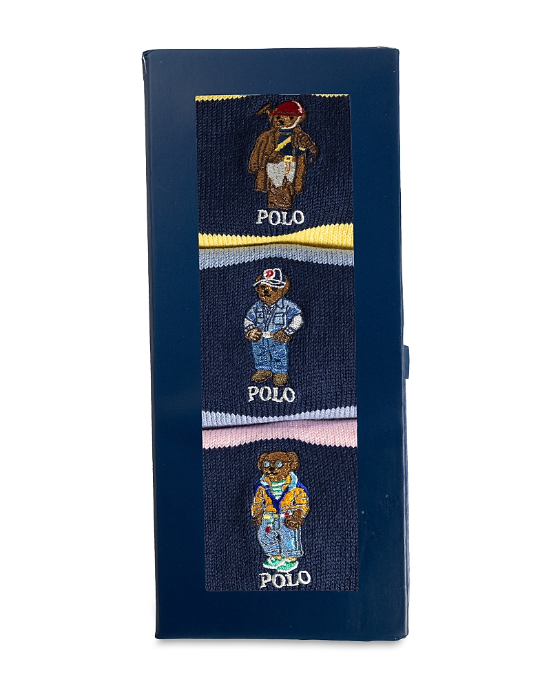 Polo Ralph Lauren Embroidered Crew Socks, Pack of 3