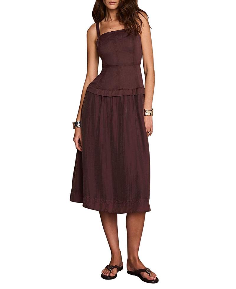 Mint Velvet Women's Ramie Drop Waist Midi Dress