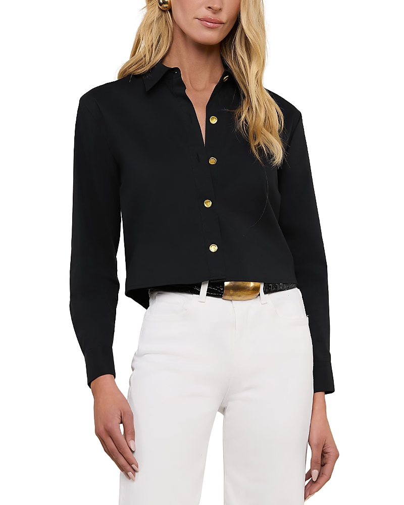 L'Agence Cosette Crop High Low Hem Shirt