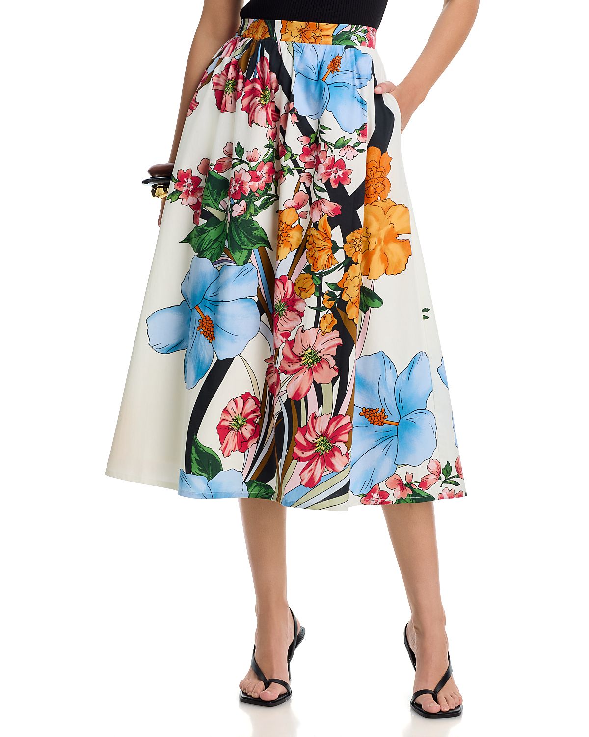 T Tahari Pull On Flat Front Full Maxi Skirt