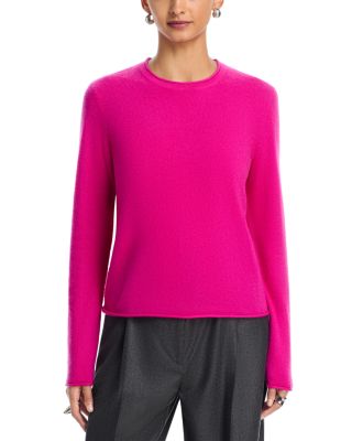 Aqua 100% Cashmere Rolled Edge Sweater - Exclusive