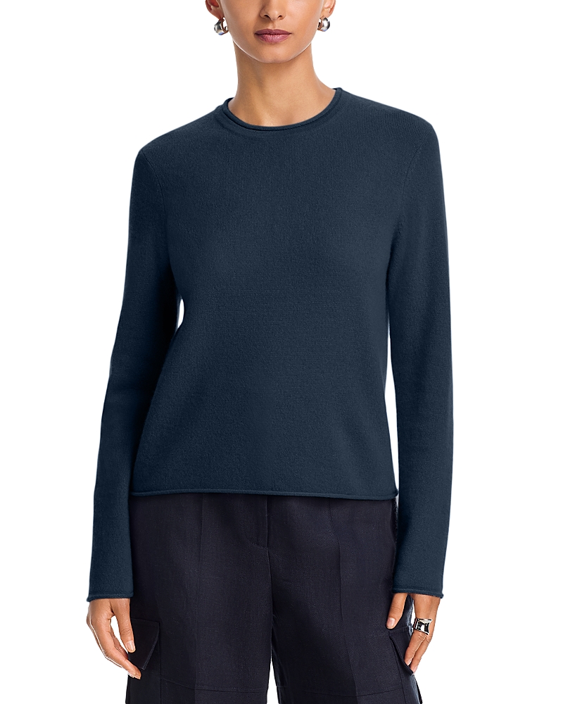 Aqua 100% Cashmere Rolled Edge Sweater - Exclusive