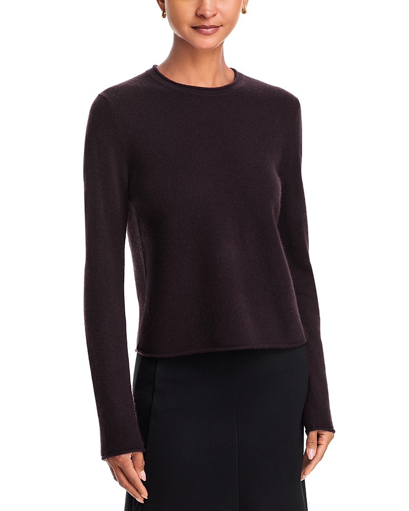 Aqua 100% Cashmere Rolled Edge Sweater - Exclusive