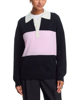 100% Cashmere Striped Rugby Sweater - Exclusive