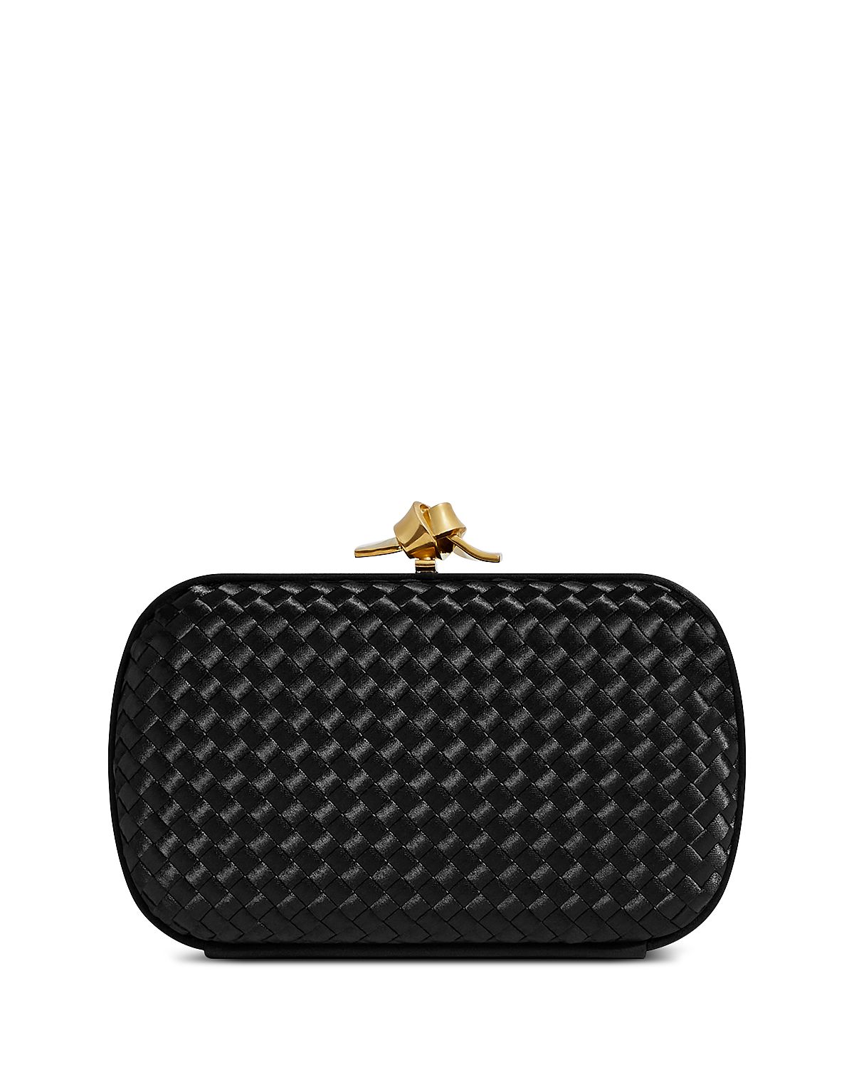 Bottega Veneta Knot Intreccio Satin Minaudiere Clutch