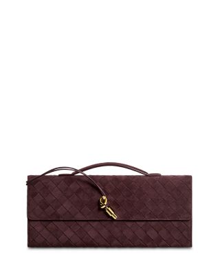 Andiamo Intrecciato Suede Clutch