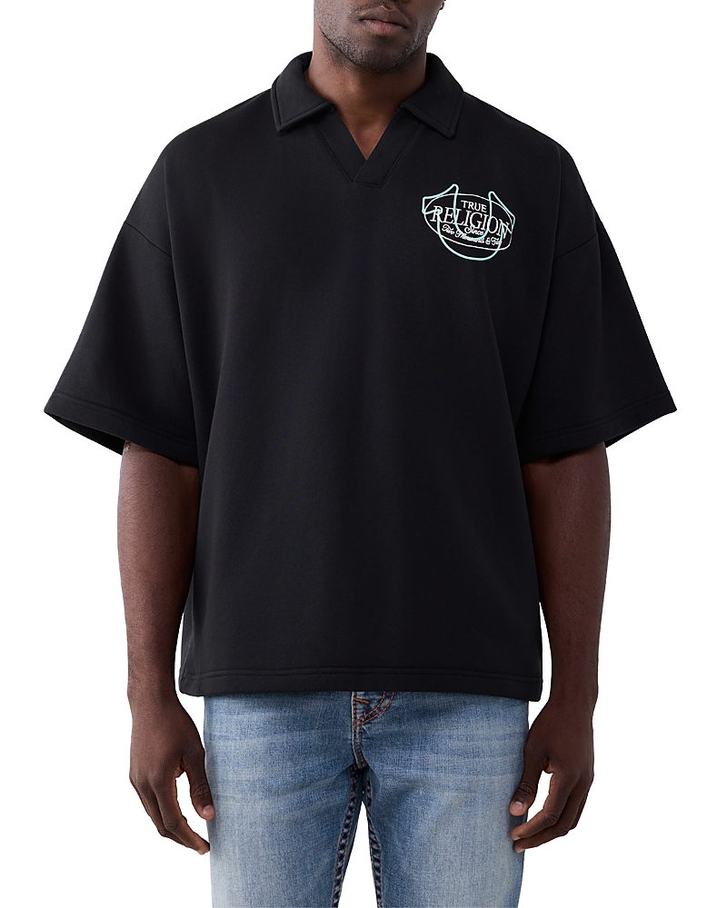 True Religion French Terry Sketched Logo Boxy Shirt