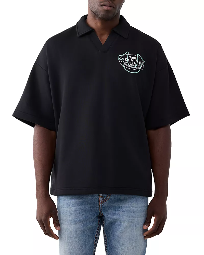 True Religion French Terry Sketched Logo Boxy Shirt