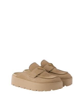  Women's Nubuck Flatform Mules