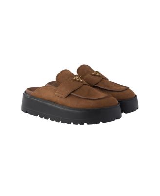  Women's Nubuck Flatform Mules