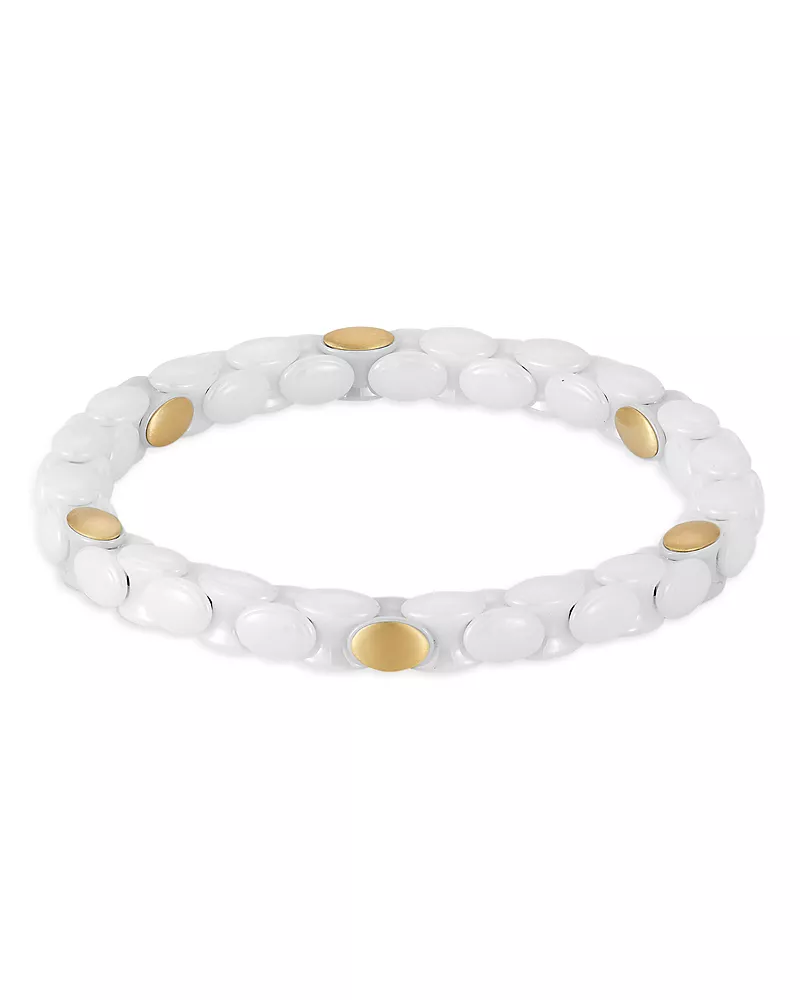 Demeglio 18K Yellow Gold & White Ceramic Anacondino Bracelet
