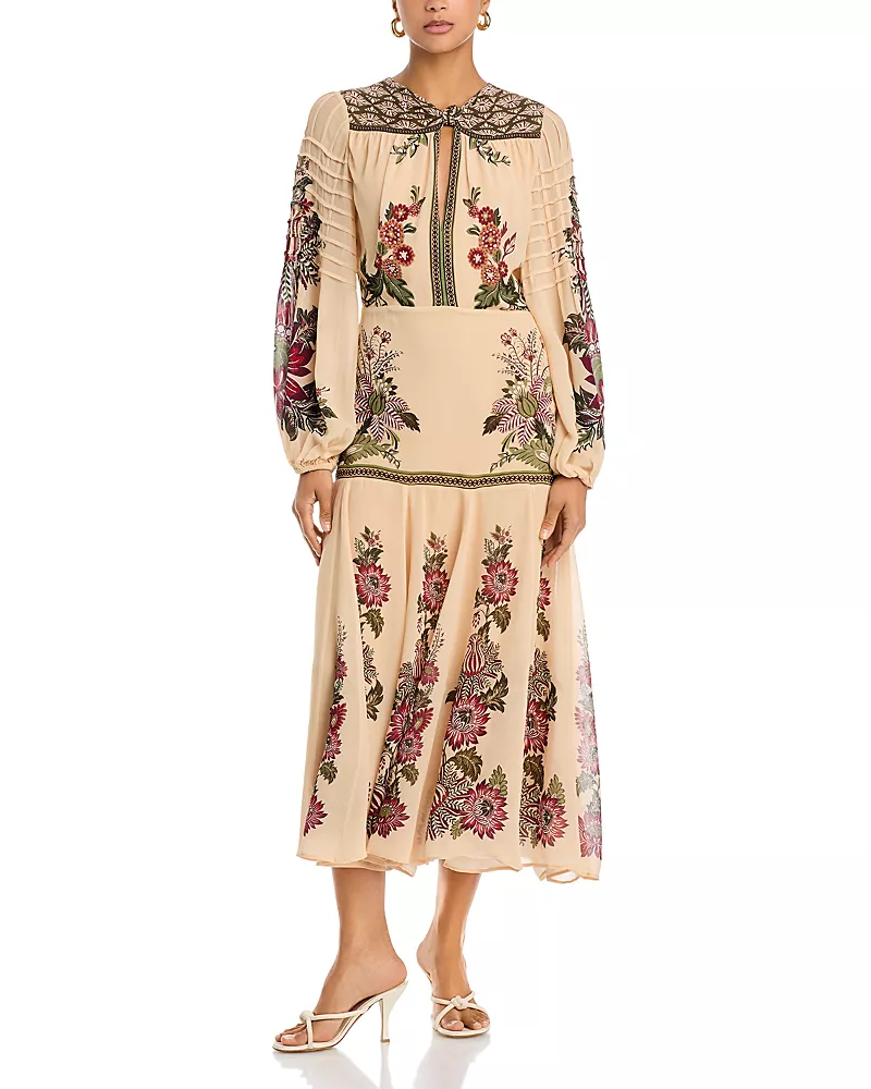 Farm Rio Ligia Floral Cascade Maxi Dress