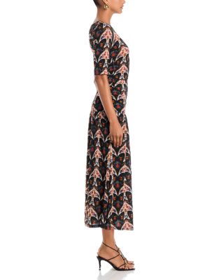 farm rio folk party maxi dress FARM Rio Black Macaw Island LONG SLEEVE Maxi DRESS, Macaw Island / L