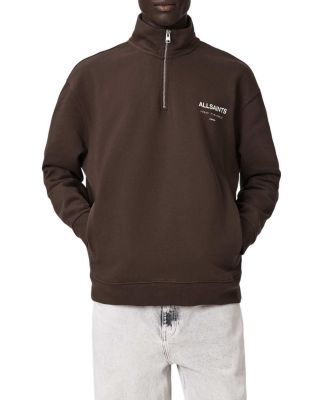 Underground Cotton Logo Print Oversized Fit Half Zip Sweatshirt