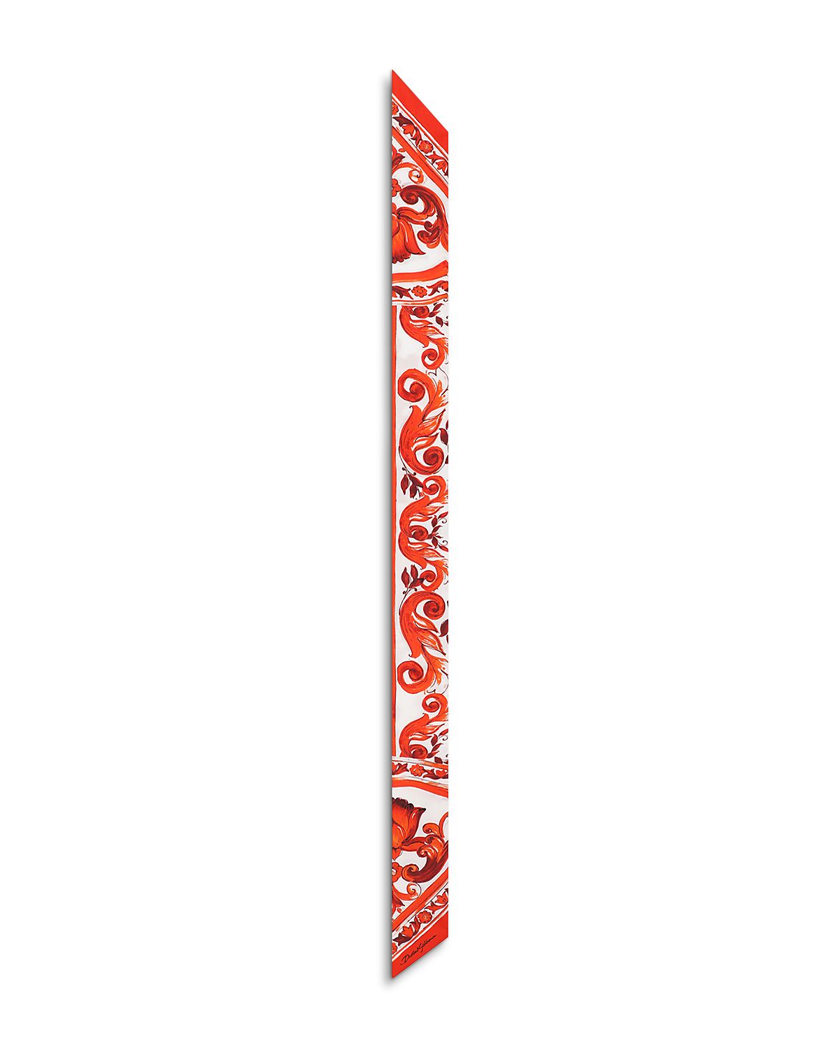Dolce & Gabbana Majolica Silk Skinny Scarf