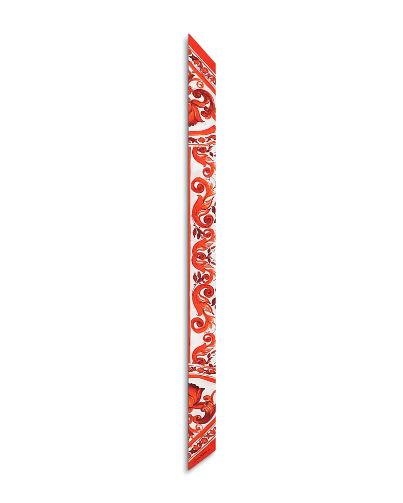 Dolce & Gabbana Majolica Silk Skinny Scarf