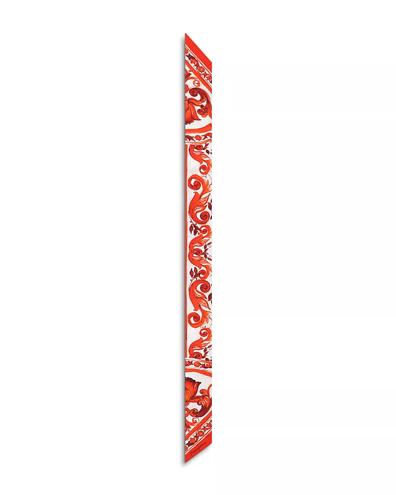 Dolce & Gabbana Majolica Silk Skinny Scarf