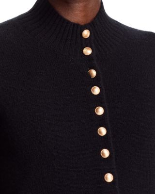 100% Cashmere Mock Neck Cardigan - Exclusive - thumbnail 4