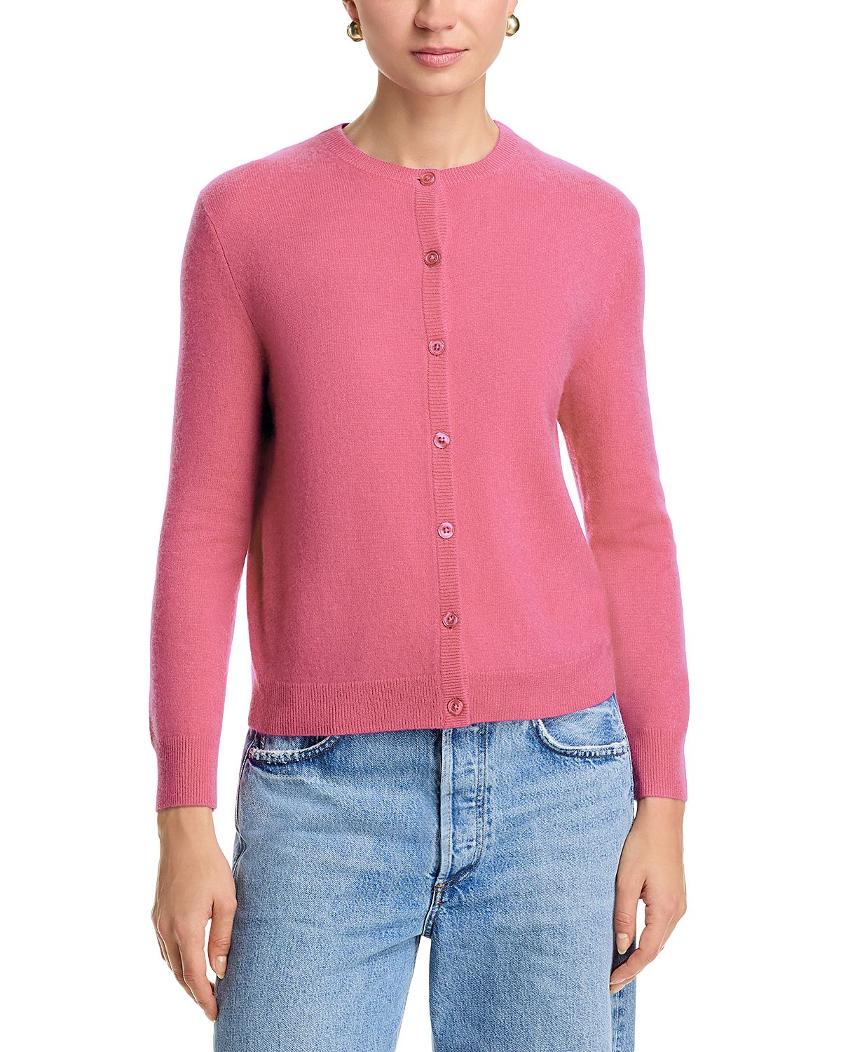 C by Bloomingdale's Cashmere Cashmere Crewneck Cardigan Sweater - Exclusive