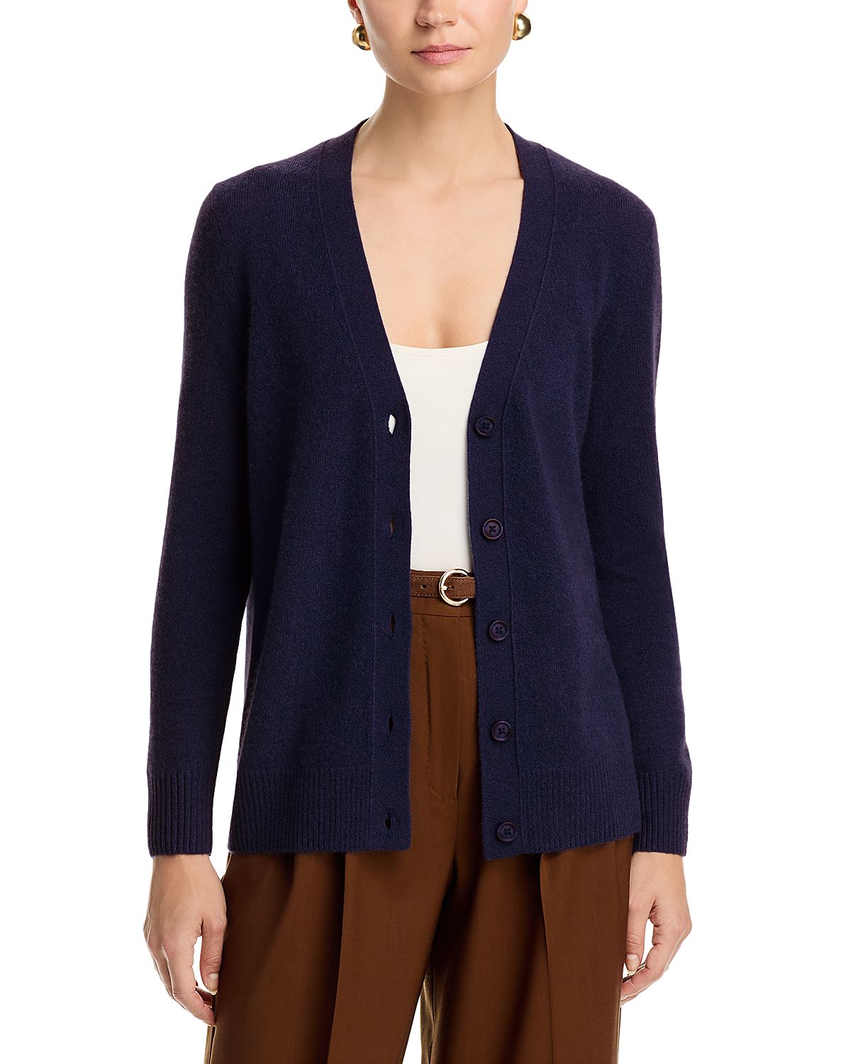 C by Bloomingdale's Cashmere 100% Cashmere Grandmother V Neck Cardigan Sweater - Exclusive