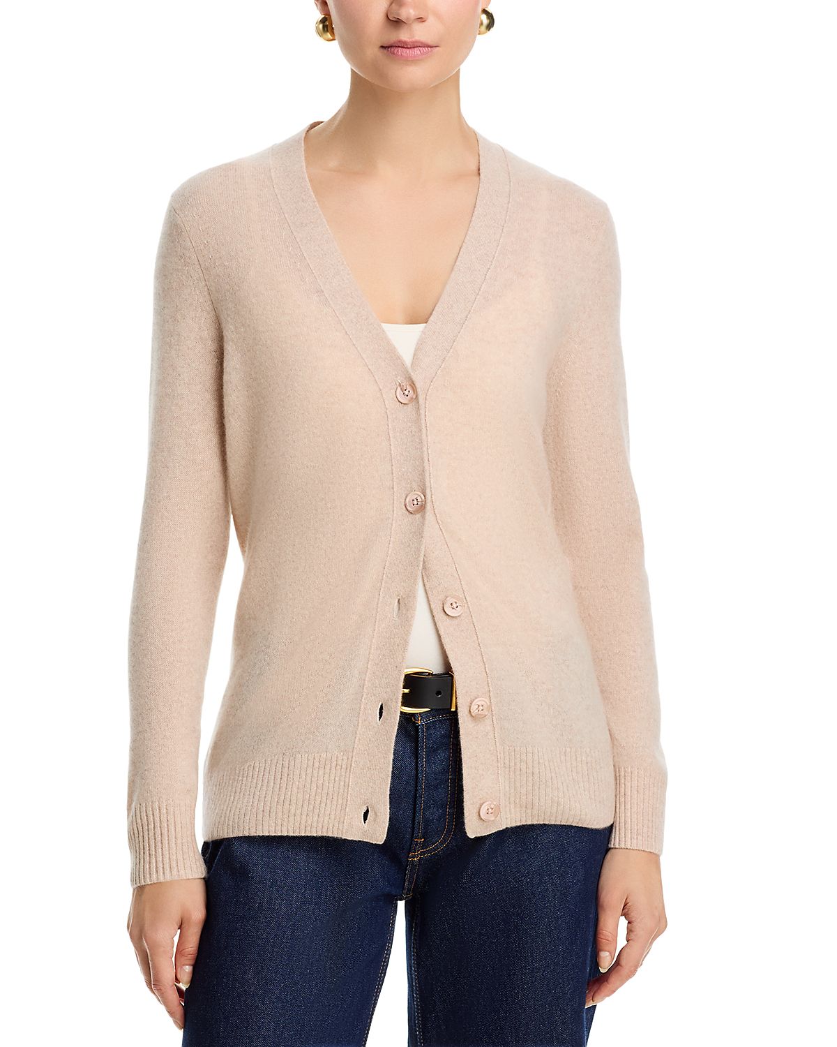 C by Bloomingdale's Cashmere 100% Cashmere Grandmother V Neck Cardigan Sweater - Exclusive