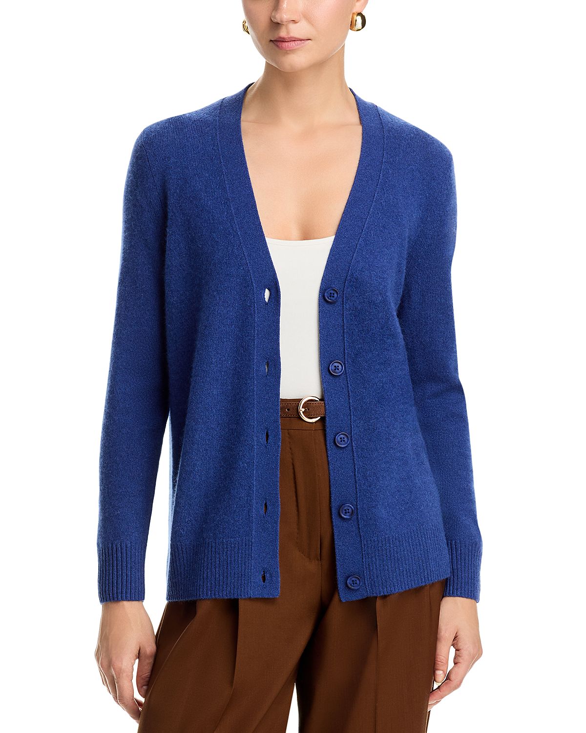 C by Bloomingdale's Cashmere 100% Cashmere Grandmother V Neck Cardigan Sweater - Exclusive