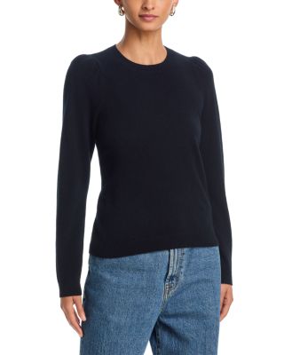 100% Cashmere Ruched Puffed Shoulder Sweater - Exclusive