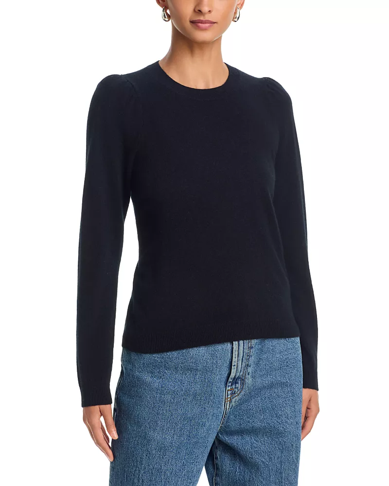 Aqua Ruched Puffed Shoulder Sweater - Exclusive