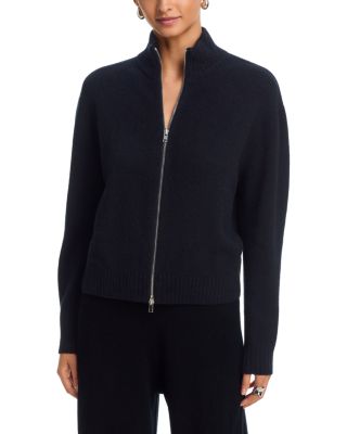 100% Cashmere Brushed Zip Front Sweater - Exclusive