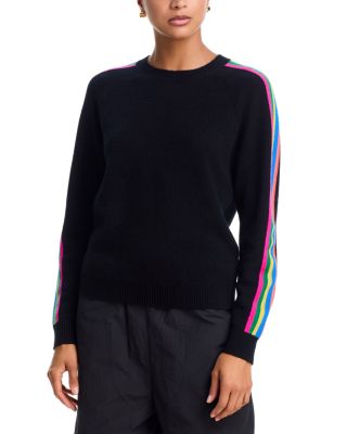 100% Cashmere Rainbow Athletic Stripe Sweater - Exclusive