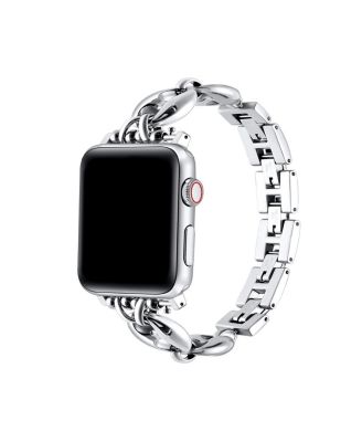 Posh Tech Poppy Stainless Steel Link Band For Apple Watch In Silver