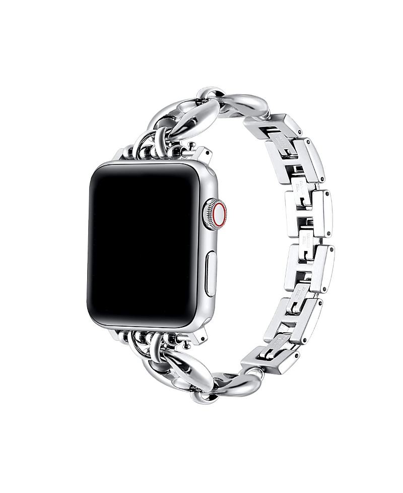 Posh Tech Poppy Stainless Steel Link Band For Apple Watch In Silver