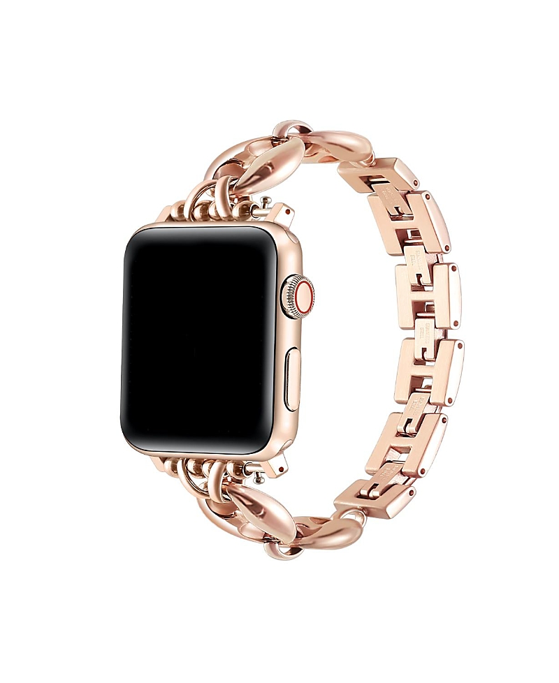 Posh Tech Poppy Stainless Steel Link Band For Apple Watch In Gold