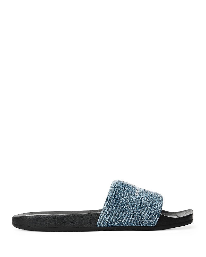 alexanderwang Women's Denim Hotfix Pool Slide Sandals