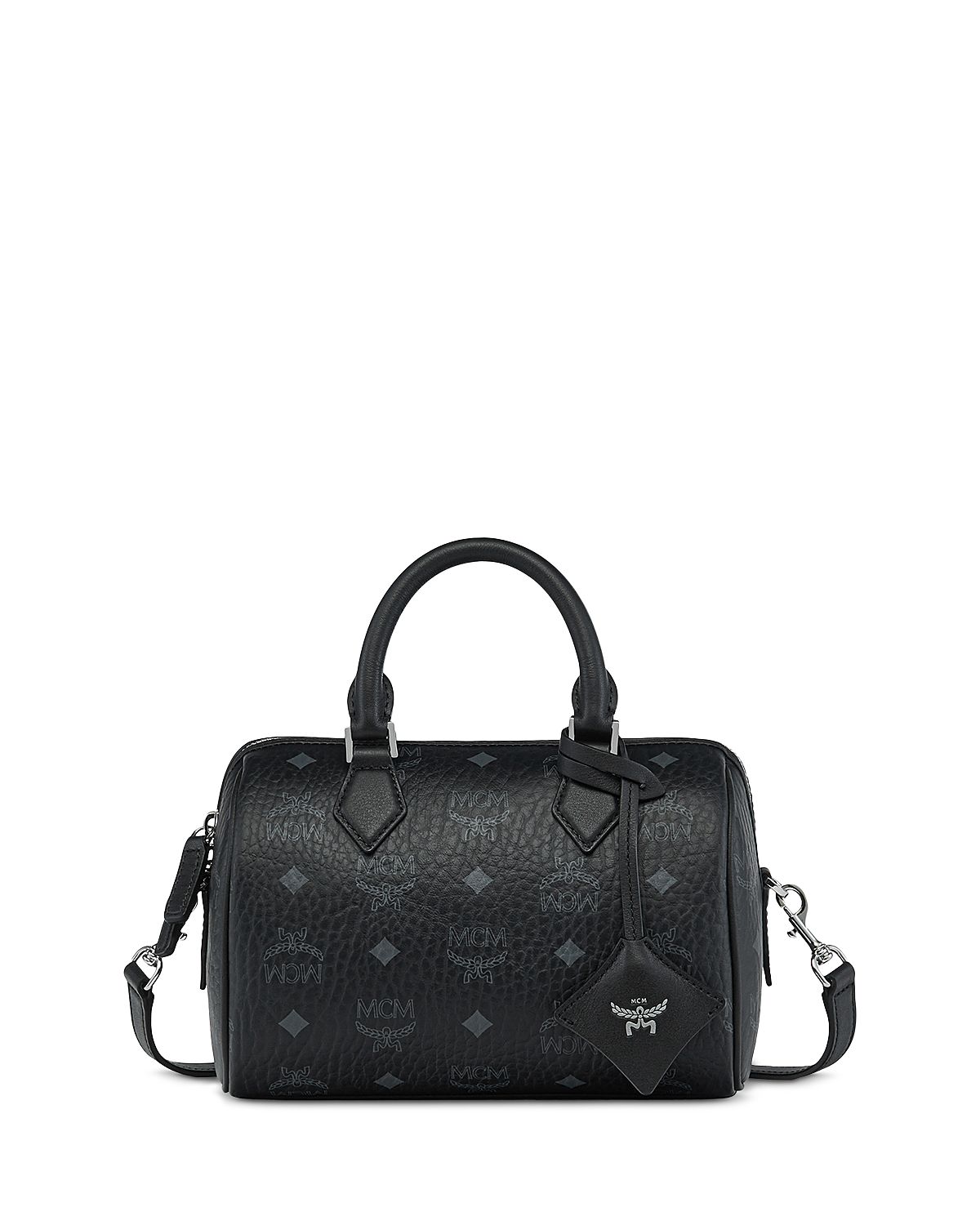 Mcm Ella Boston Small Visetos Leather Shoulder Bag