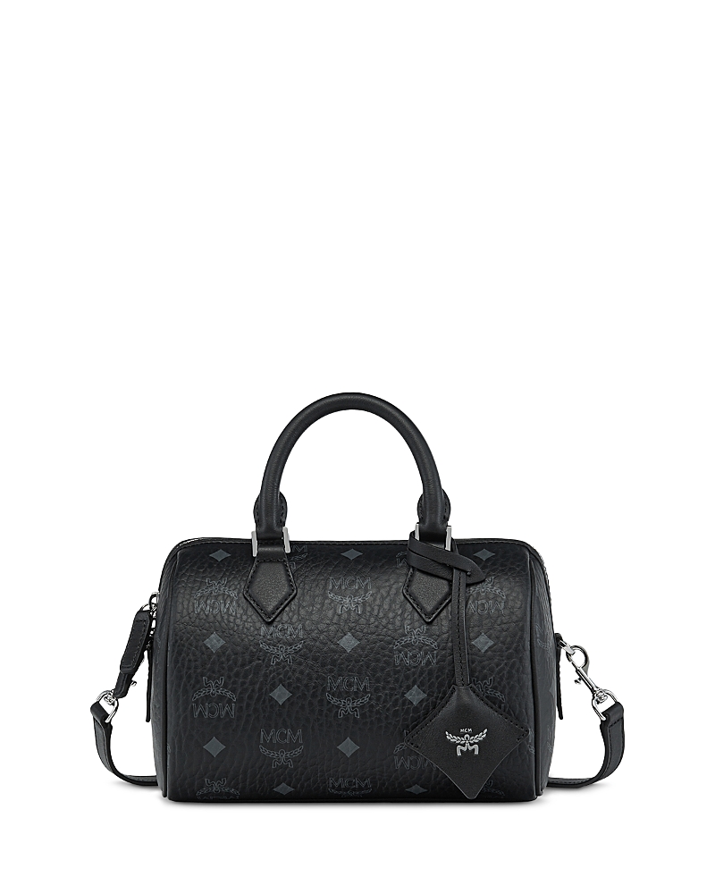 Mcm Ella Boston Small Visetos Leather Shoulder Bag