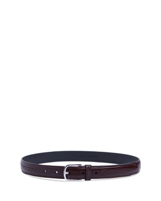 Women's Slim Lizard-Embossed Leather Belt