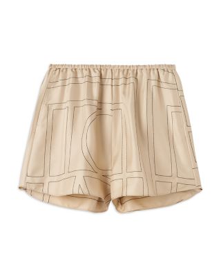 Silk Monogram Pajama Shorts