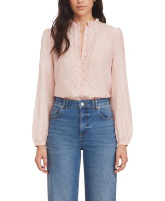 Women's Embroidered Ruffle Blouse