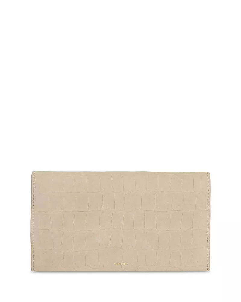 Vince Embossed Leather Continental Wallet
