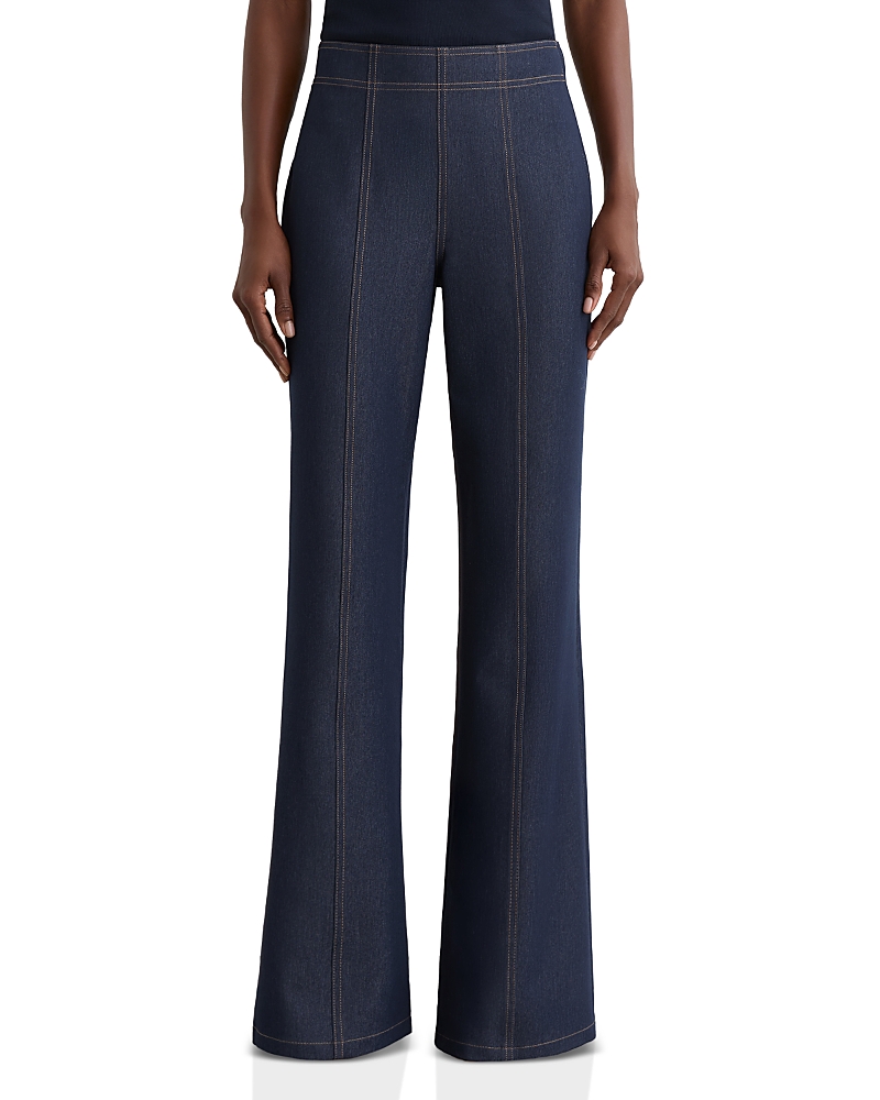 Reiss Edie Mid Rise Flare Leg Jeans in Dark Blue