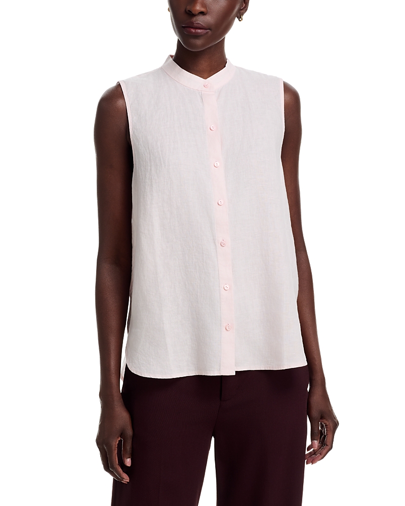 Eileen Fisher Mandarin Collar Linen Shirt