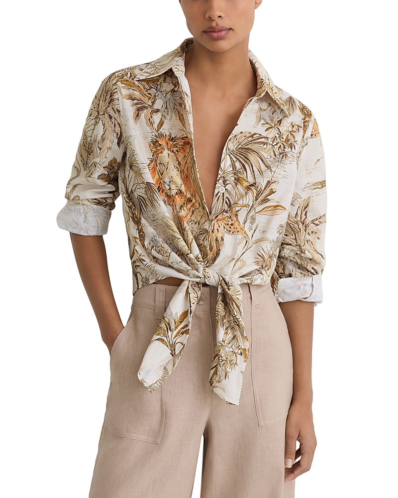 Reiss Cece Printed Button Front Shirt